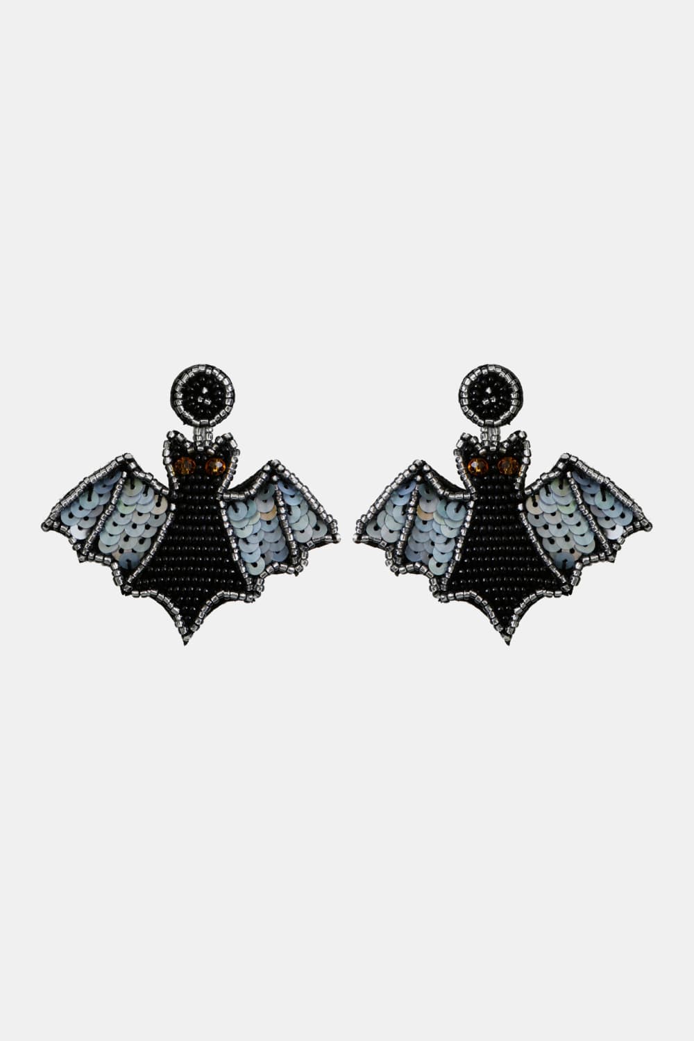 Bat Shape Beaded Dangle Earrings