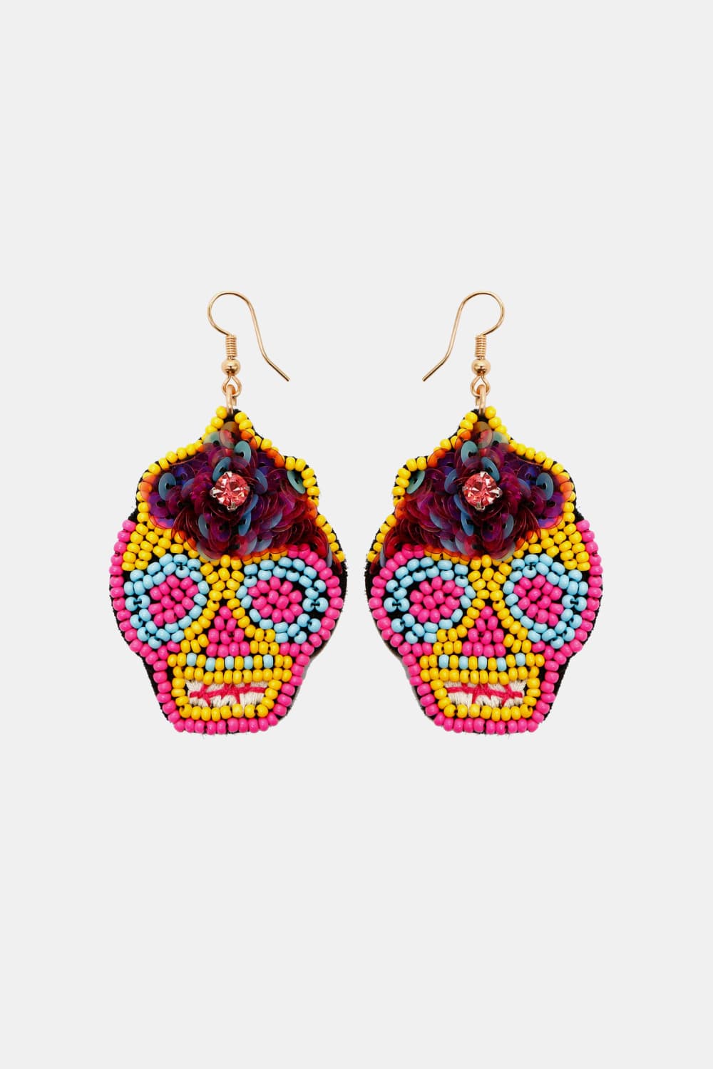 Copper Beaded Detail Dangle Earrings