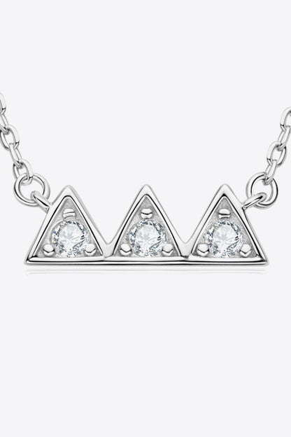 Moissanite Triangle Platinum-Plated Necklace