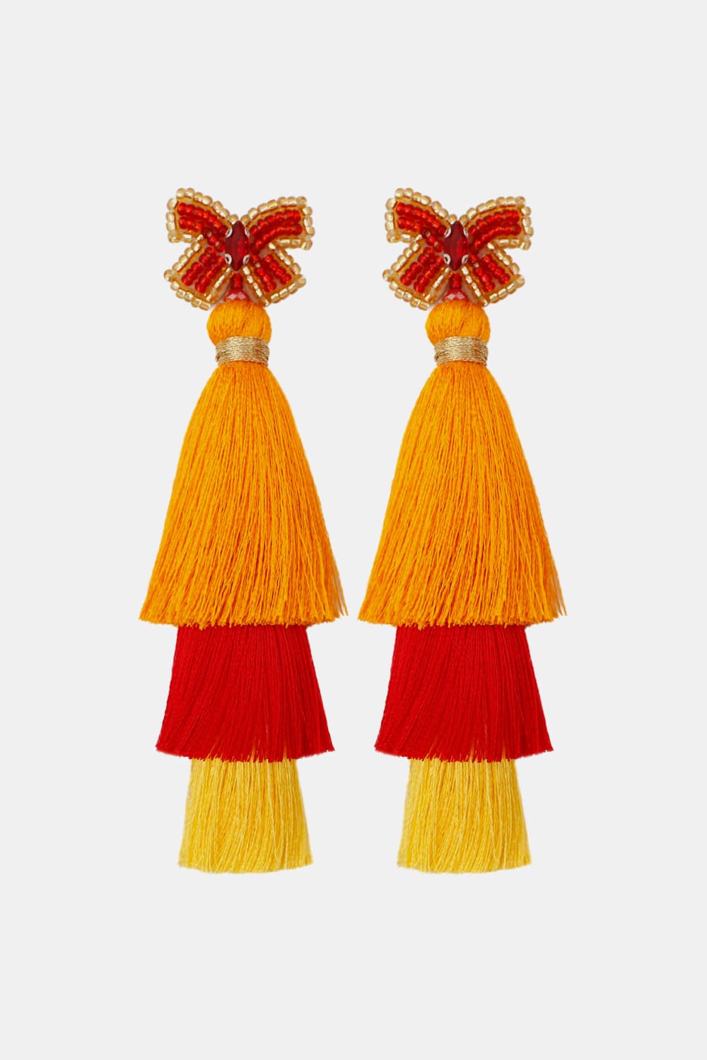 Triple-Layer Tassel Dangle Earrings