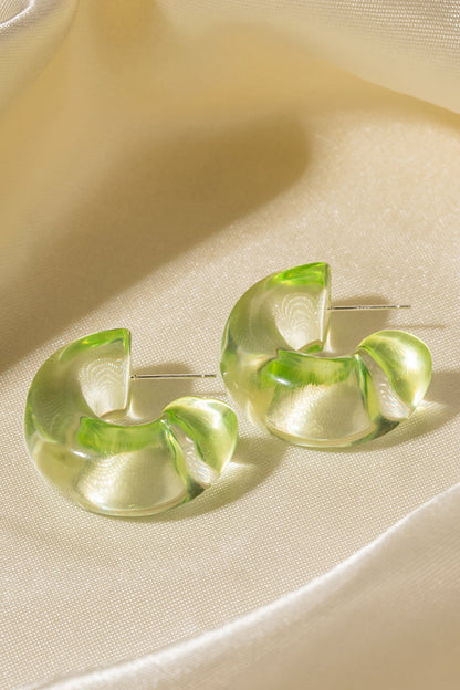 Resin C-Hoop Earrings