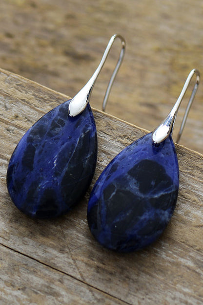 Natural Stone Teardrop Earrings