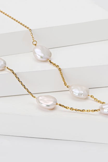 Freshwater Pearl Stainless Steel Necklace