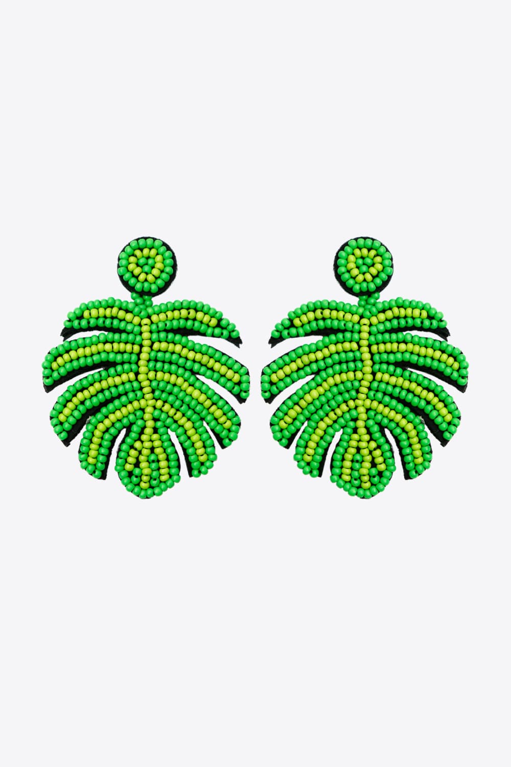 Beaded Banana Leaf Earrings