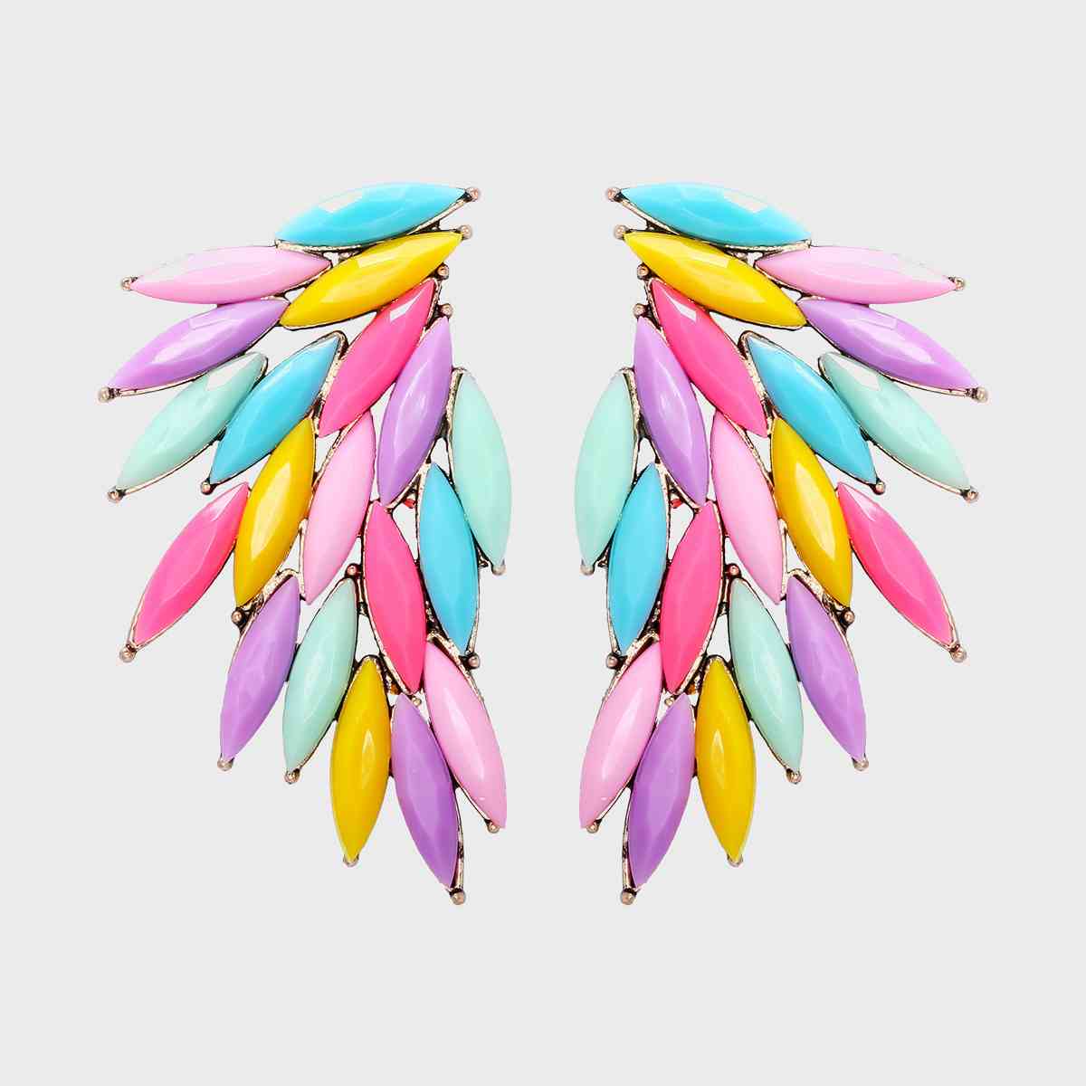 Alloy Acrylic Wing Earrings