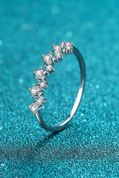 Moissanite Rhodium-Plated Half-Eternity Ring