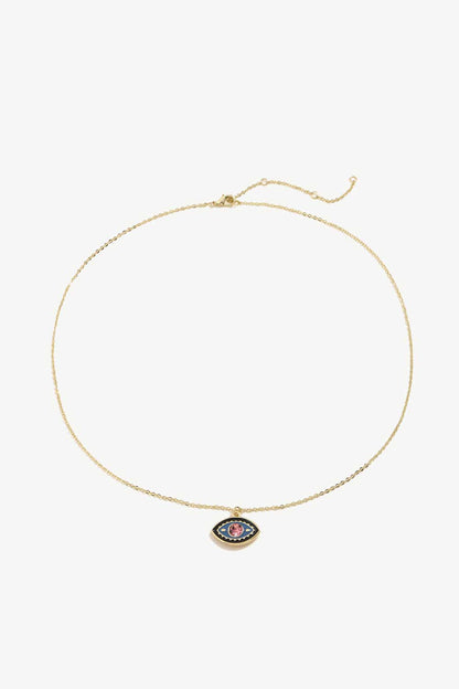Evil Eye Pendant Gold Plated Chain Necklace