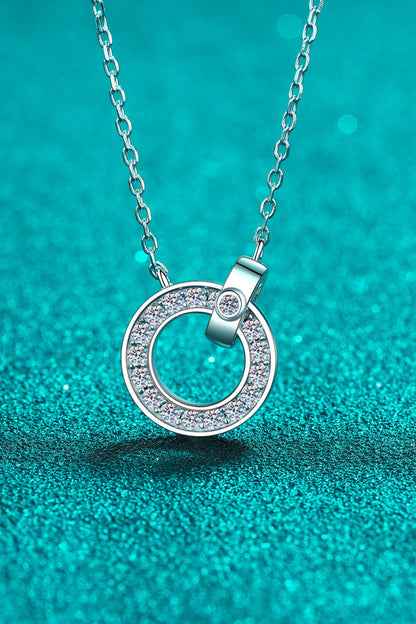 Moissanite Pendant Rhodium-Plated Necklace