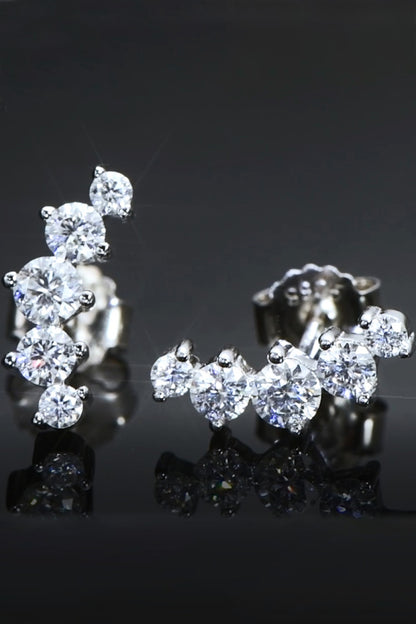 All You Need Moissanite Platinum-Plated Earrings