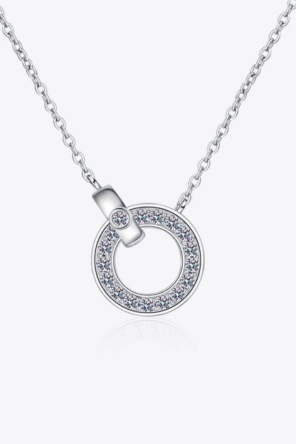 Moissanite Pendant Rhodium-Plated Necklace