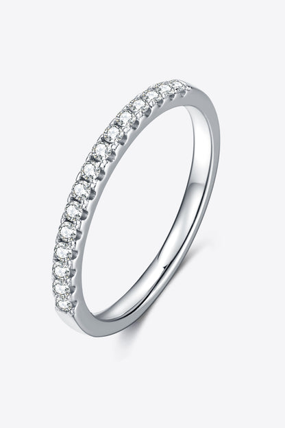 Moissanite Platinum-Plated Half-Eternity Ring