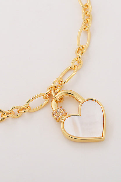 Heart Lock Charm Bracelet