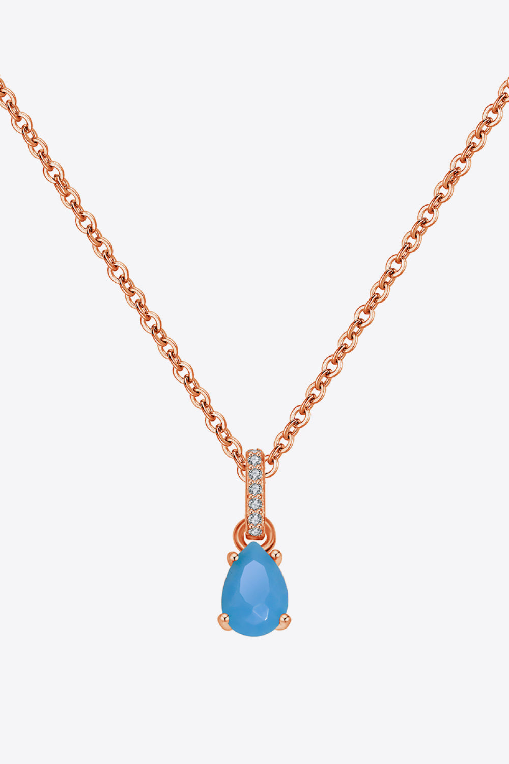 Teardrop Turquoise 4-Prong Pendant Necklace