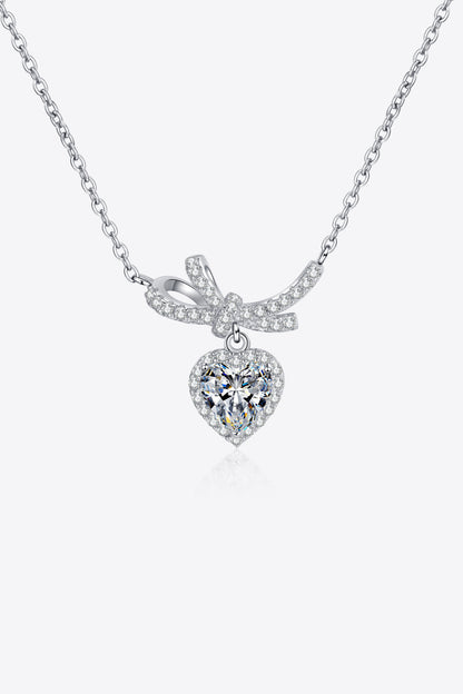 1 Carat Moissanite Heart Pendant Necklace