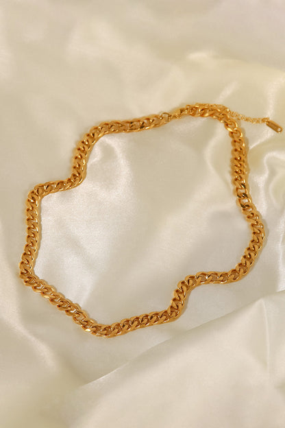 Minimalist 18K Gold Plated Curb Chain Necklace