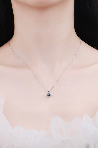 Minimalist 925 Sterling Silver Moissanite Pendant Necklace