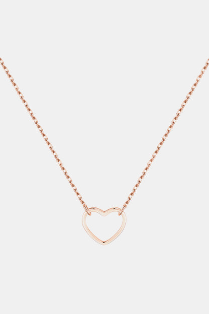 925 Sterling Silver Heart Shape Pendant Necklace