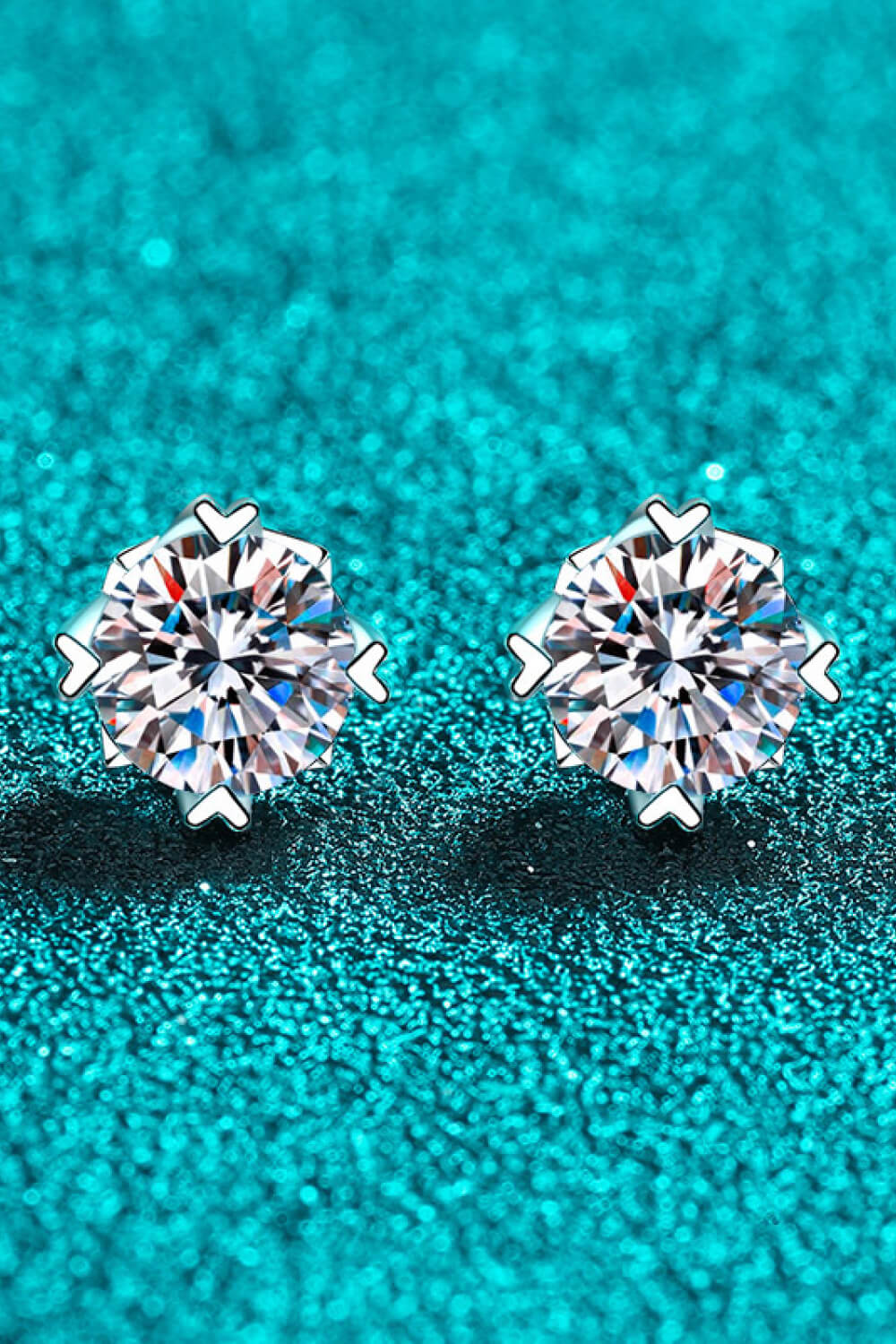 925 Sterling Silver 4 Carat Moissanite Stud Earrings