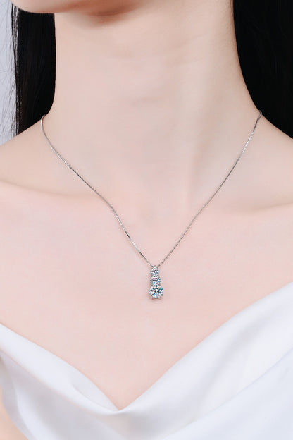 Moissanite Triple-Pendant Necklace