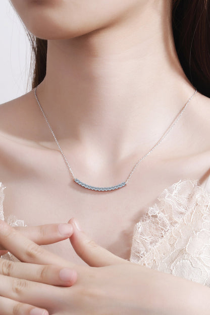 Sterling Silver Curved Bar Necklace