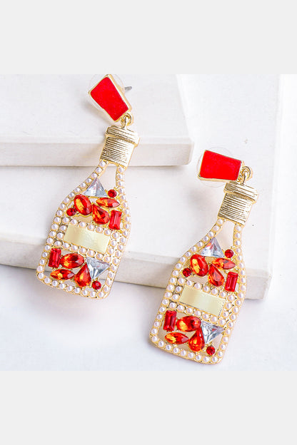 Wine Shape Zinc Alloy Acrylic Dangle Earrings